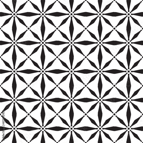 abstract modern pattern black and white, porcelain seamless floral background, ceramic wallpaper decor, indigo template design for print texture and silk, pottery decor vector illustration