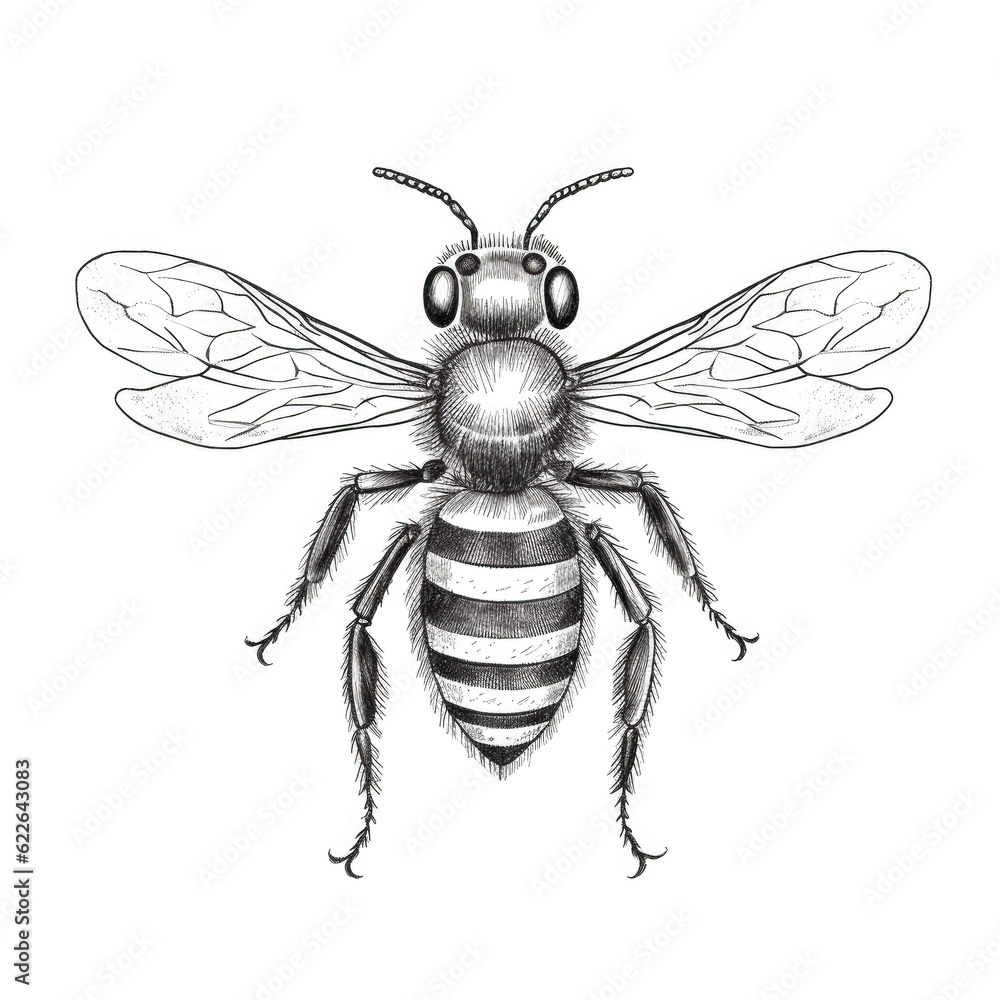 Fototapeta premium summer bee ai generated