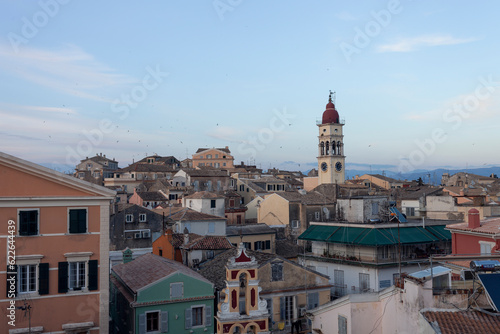 Rooftop view of Corfu old town in greece photo