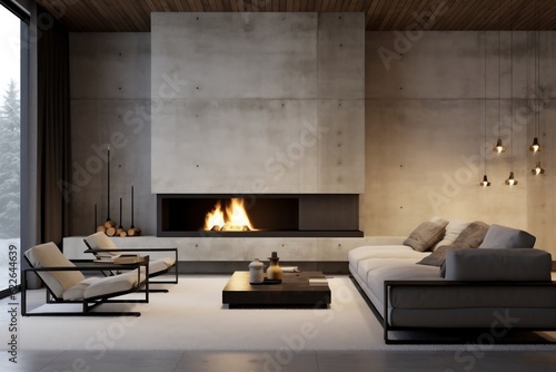 Minimalist Elegance Modern Living Space with a Touch of Simplicity, Generative AI