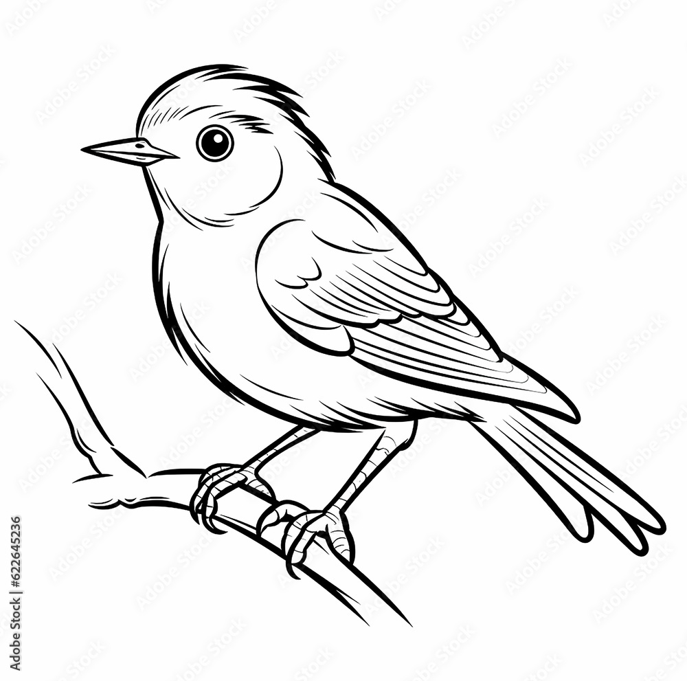 Fototapeta premium Bird coloring page for toddlers