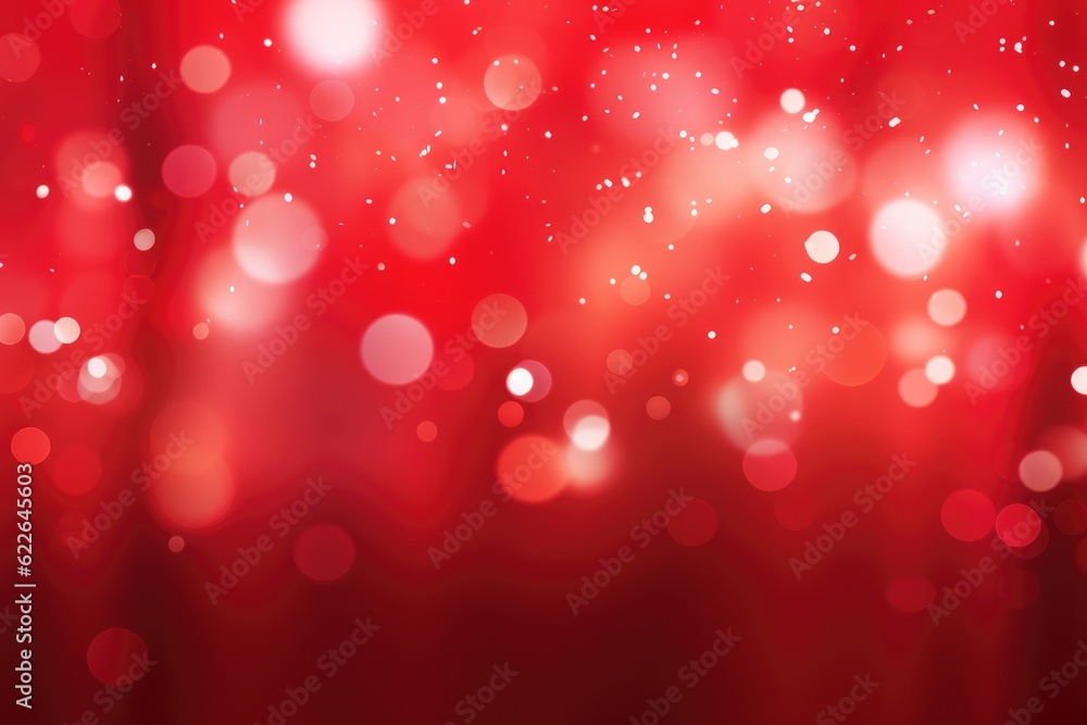 Red Christmas background with a beautiful glitter bokeh. Generative AI Red Christmas background with a beautiful glitter bokeh. Generative AI