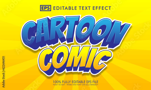 Cartoon comic editable text effect