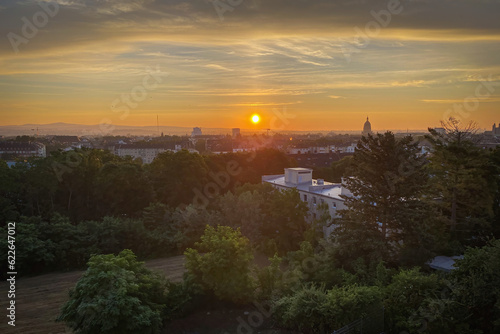 Cityscape of Mainz, Germany at sunrise