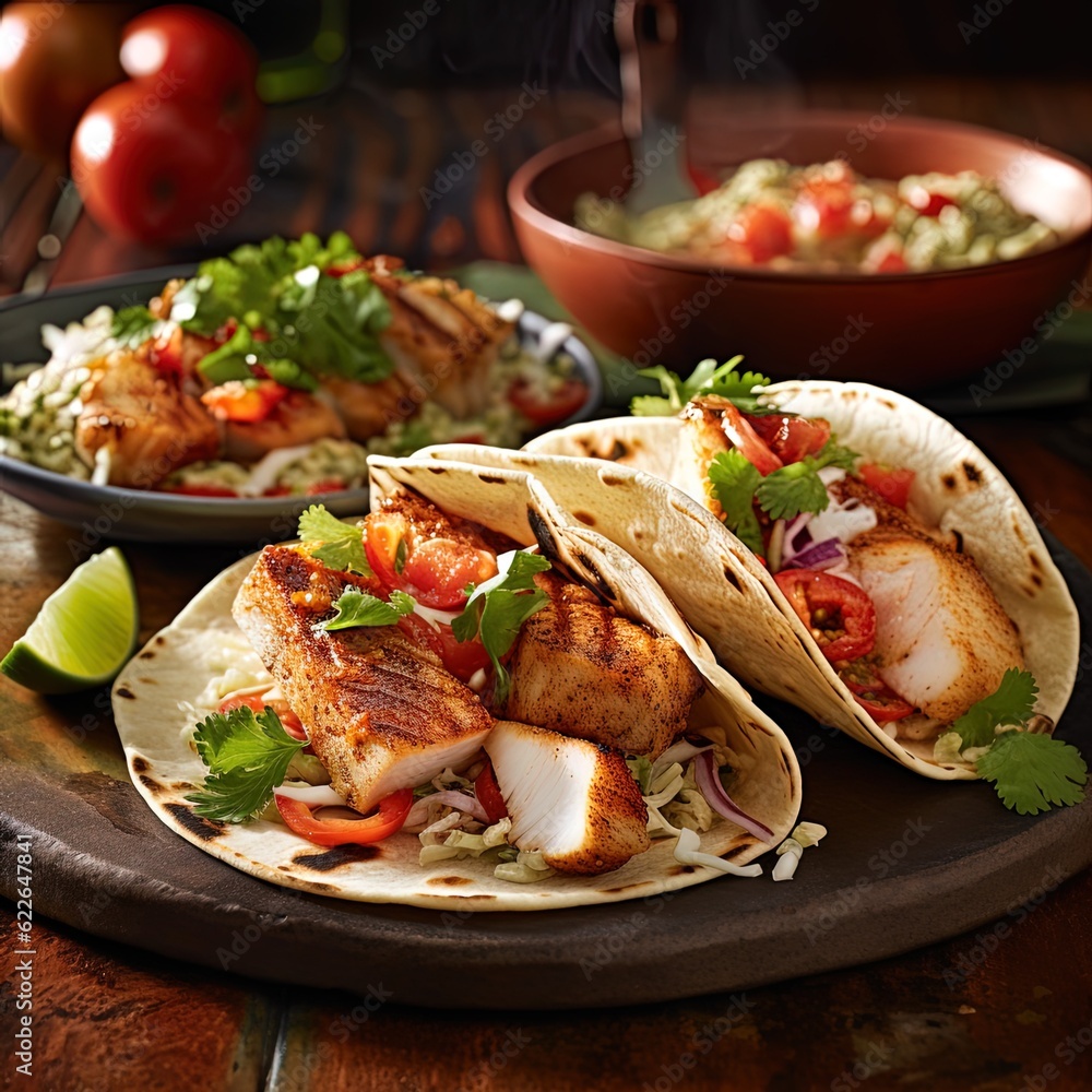 grilled chicken and vegetables in tortilla