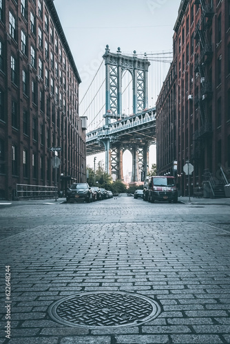 Manhattan Bridge, looking from Washington St, Brooklyn