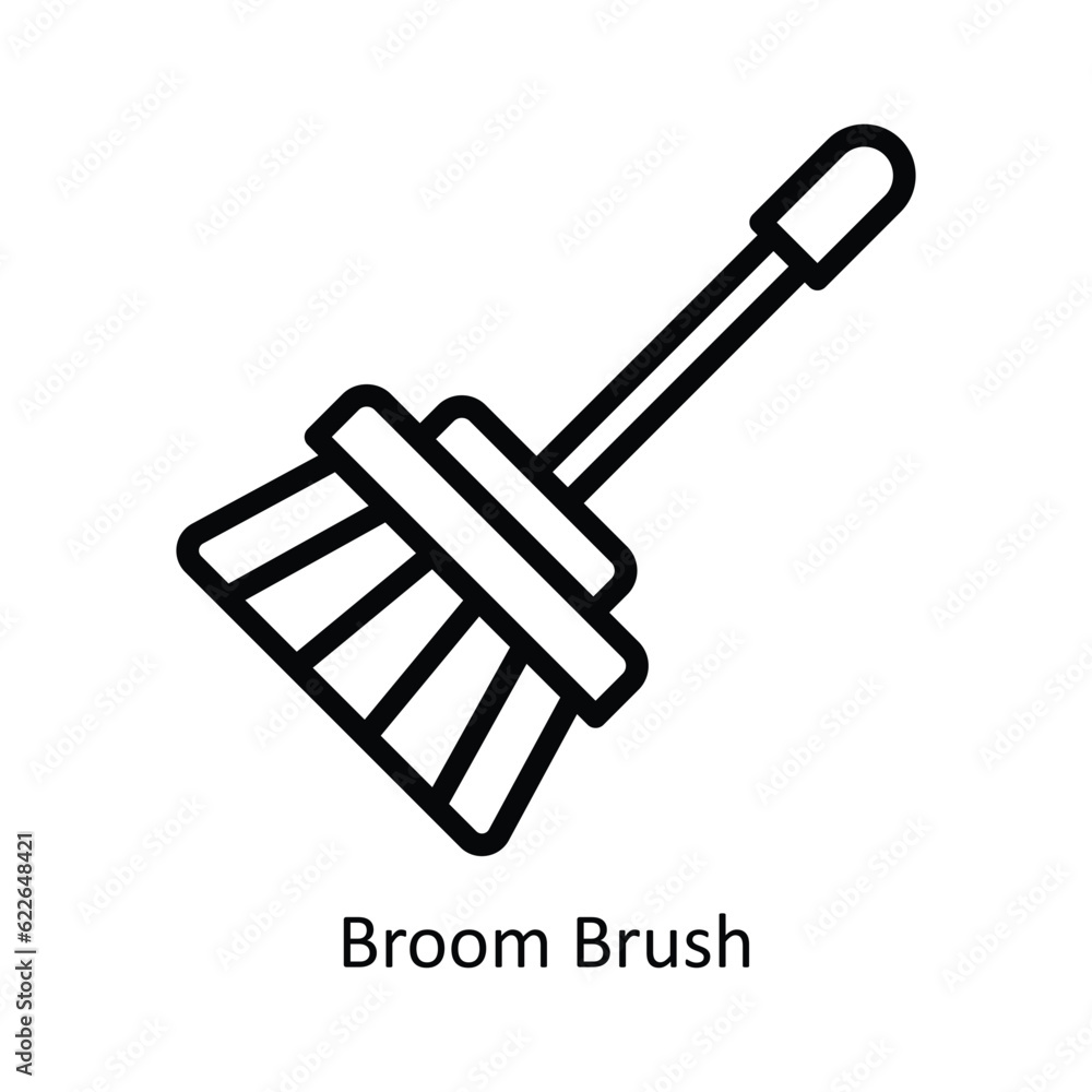Broom Brush Vector outline Icon Design illustration. Kitchen and home Symbol on White background EPS 10 File Broom Brush Vector outline Icon Design illustration. Kitchen and home Symbol on White background EPS 10 File