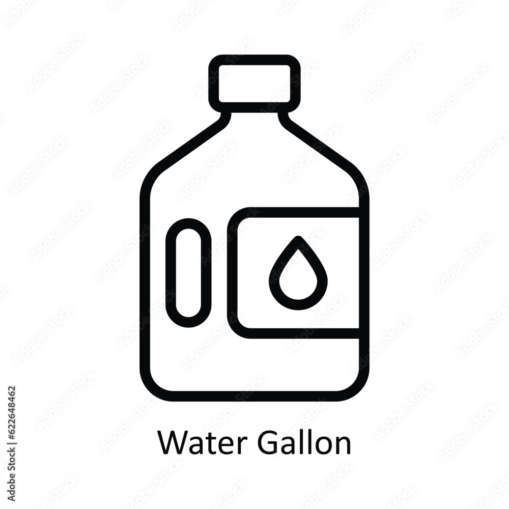 Water Gallon Vector outline Icon Design illustration. Kitchen and home Symbol on White background EPS 10 File Water Gallon Vector outline Icon Design illustration. Kitchen and home Symbol on White background EPS 10 File