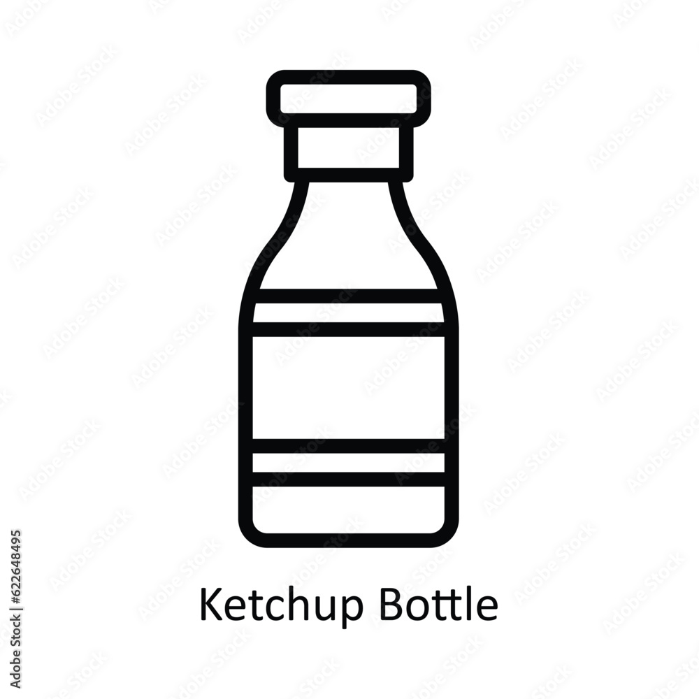 Ketchup Bottle Vector outline Icon Design illustration. Kitchen and home Symbol on White background EPS 10 File Ketchup Bottle Vector outline Icon Design illustration. Kitchen and home Symbol on White background EPS 10 File