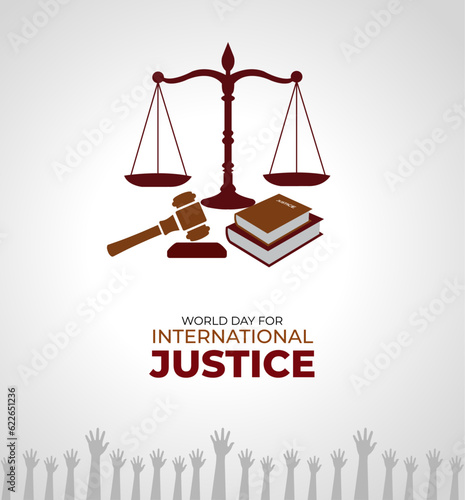World Day For International Justice. 17 July. holiday concept. template for background banner, poster, card. vector illustration. Social justice day.