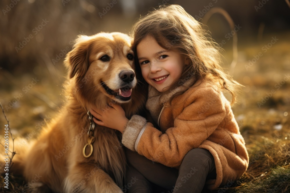girl hugging dog love for animals
