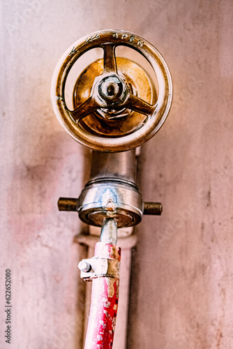 Vintage Fire Hose In An English Stately Home photo