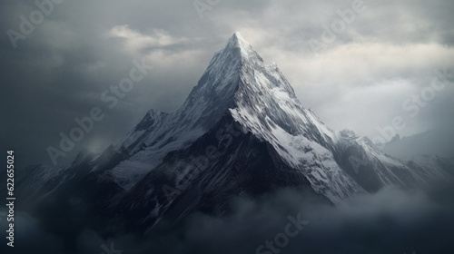 snow covered mountains HD 8K wallpaper Stock Photographic Image