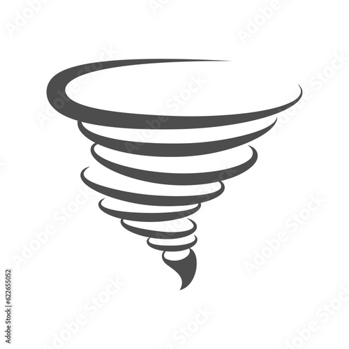 Tornado graphic icon. Tornado sign isolated on white background. Design element template. Vector illustration