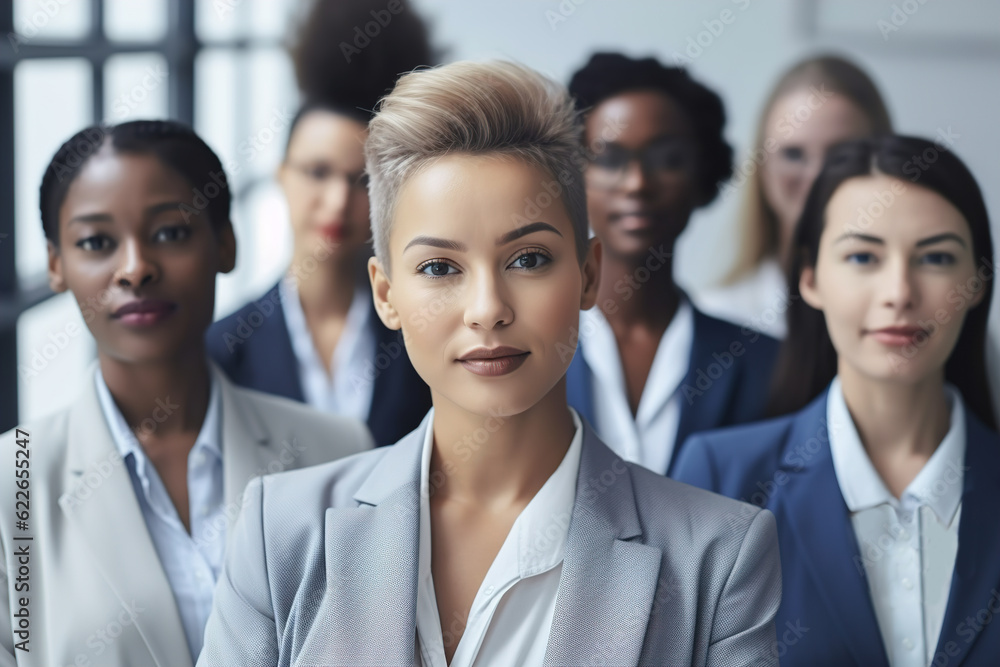 business team businesswoman meeting office teamwork happy portrait together education cheerful colleague group generative ai business team businesswoman meeting office teamwork happy portrait together education cheerful colleague group generative ai