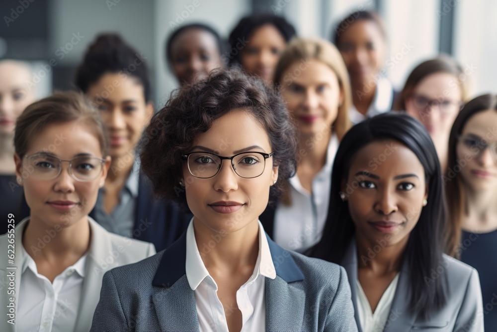 business team businesswoman meeting office teamwork happy portrait together education cheerful colleague group generative ai business team businesswoman meeting office teamwork happy portrait together education cheerful colleague group generative ai