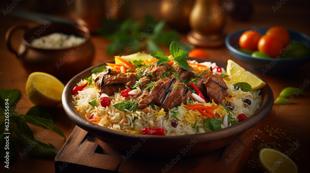 rice with vegetables HD 8K wallpaper Stock Photographic Image