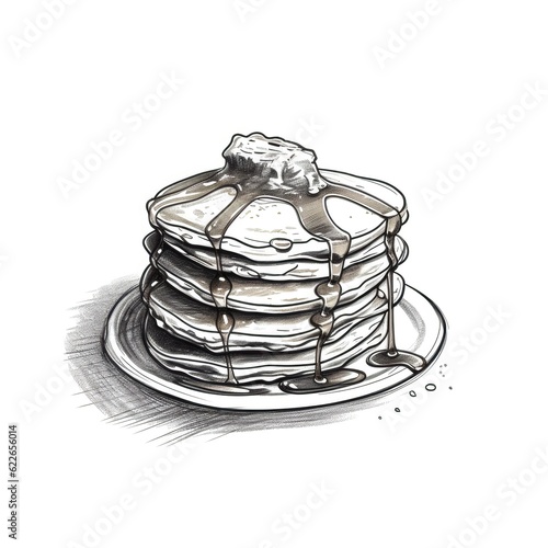 food stack of pancakes ai generated