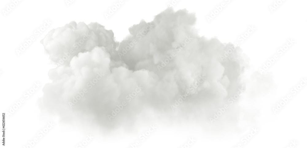 Daytime white clouds floating on transparent backgrounds 3d illustrations png