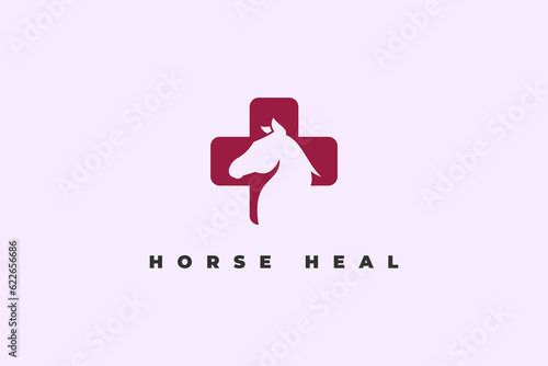 logo horse medical silhouette cross health cure veterinary photo
