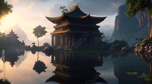 temple of heaven city AI generated