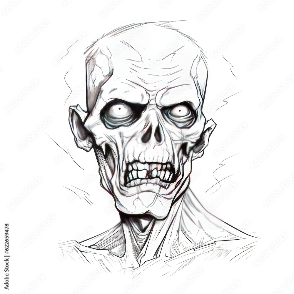 scary zombie face ai generated scary zombie face ai generated