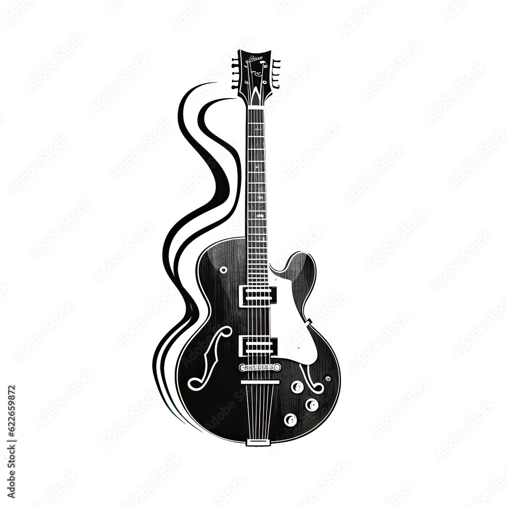 Naklejka premium metal guitar ai generated