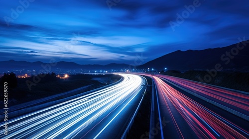 time lapse photography of highway road at night background