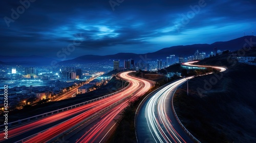 time lapse photography of highway road at night background