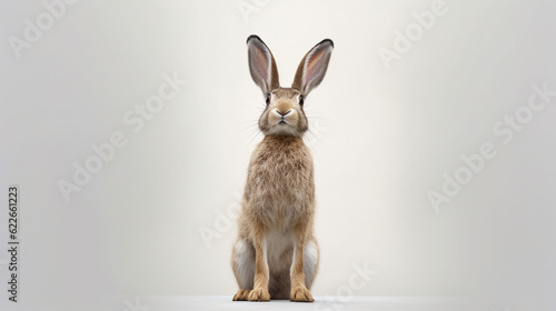 Canvas Print rabbit on a white background HD 8K wallpaper Stock Photographic Image