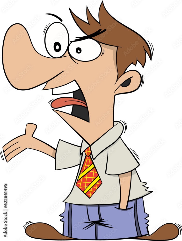 Fototapeta premium cartoon angry man vector illustration.