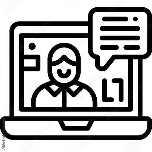 video calling line icon