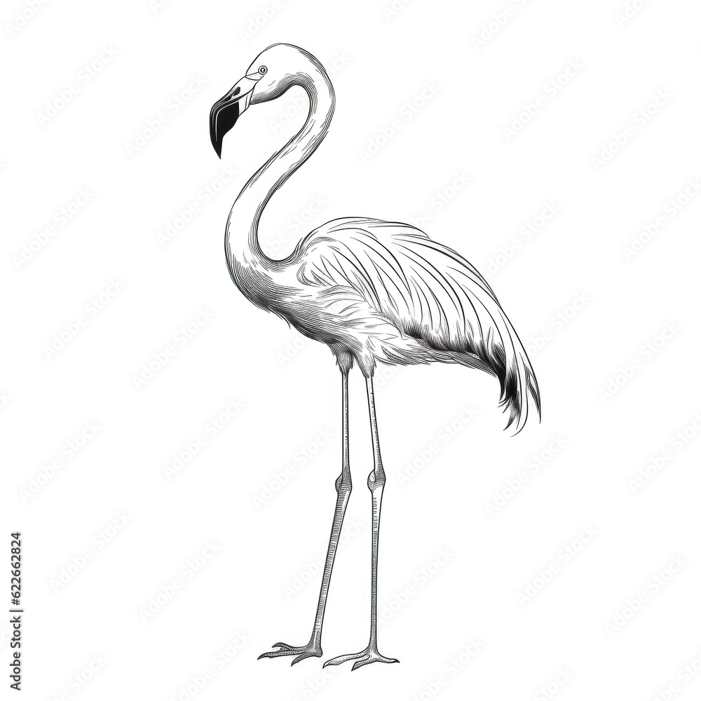 Obraz premium icon flamingo ai generated