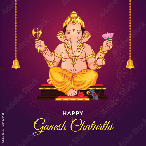 Happy Ganesh Chaturthi Indian festival Greeting