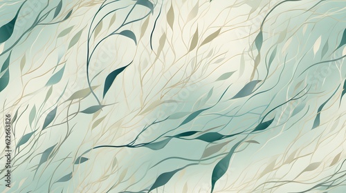 Green underwater seaweed seamless pattern background