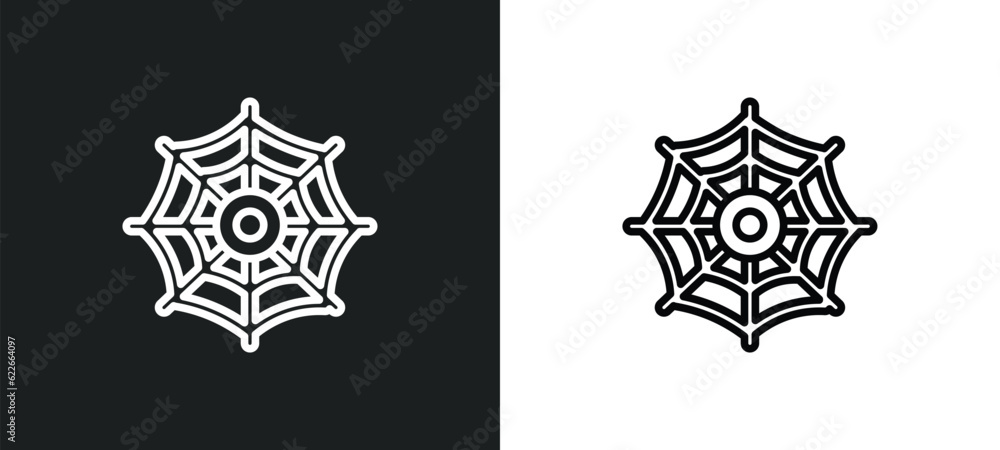 cobweb and spider outline icon in white and black colors. cobweb and spider flat vector icon from web collection for web, mobile apps ui.