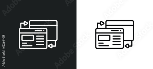 mockup de outline icon in white and black colors. mockup de flat vector icon from web hosting collection for web, mobile apps and ui.