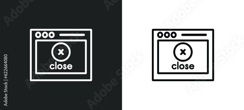 closing outline icon in white and black colors. closing flat vector icon from web collection for web, mobile apps and ui.