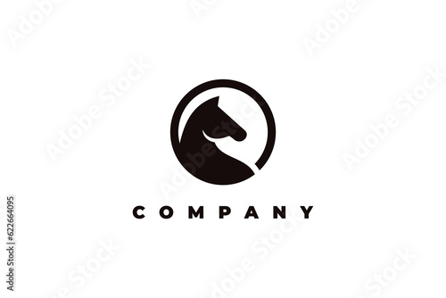 logo horse circle silhouette black animal stable
