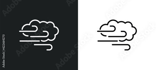 gust outline icon in white and black colors. gust flat vector icon from weather collection for web, mobile apps and ui.