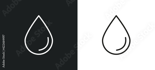 water drop outline icon in white and black colors. water drop flat vector icon from weather collection for web, mobile apps and ui.