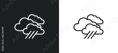 rainfall outline icon in white and black colors. rainfall flat vector icon from weather collection for web, mobile apps and ui.