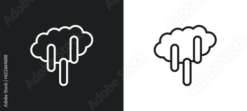 precipitation outline icon in white and black colors. precipitation flat vector icon from weather collection for web, mobile apps and ui.