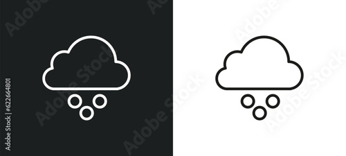 hailstorm outline icon in white and black colors. hailstorm flat vector icon from weather collection for web, mobile apps and ui.