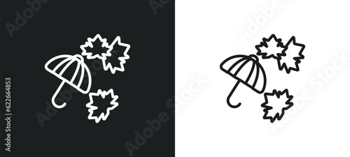 fall outline icon in white and black colors. fall flat vector icon from weather collection for web, mobile apps and ui.