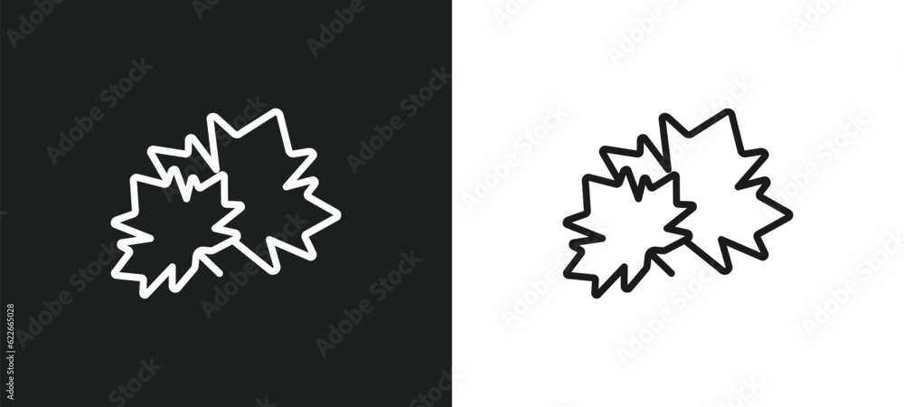 Fototapeta premium autumn outline icon in white and black colors. autumn flat vector icon from weather collection for web, mobile apps and ui.