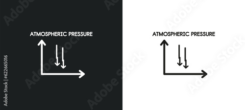 atmospheric pressure outline icon in white and black colors. atmospheric pressure flat vector icon from weather collection for web, mobile apps and ui.