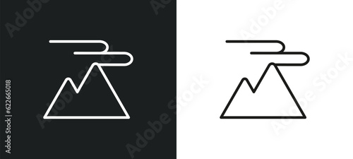 aurora outline icon in white and black colors. aurora flat vector icon from weather collection for web, mobile apps and ui.