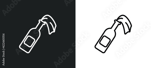 molotov cocktail outline icon in white and black colors. molotov cocktail flat vector icon from weapons collection for web, mobile apps and ui.