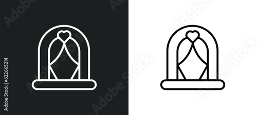 altar outline icon in white and black colors. altar flat vector icon from valentines day collection for web, mobile apps and ui.